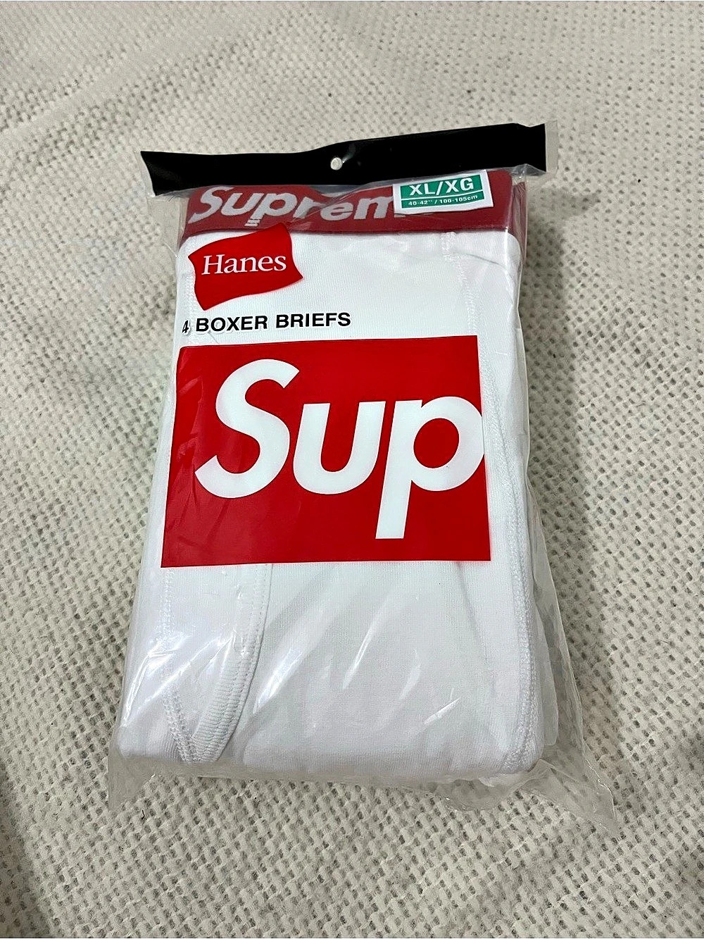 Supreme Hanes Boxer Briefs (4 Pack) White XL